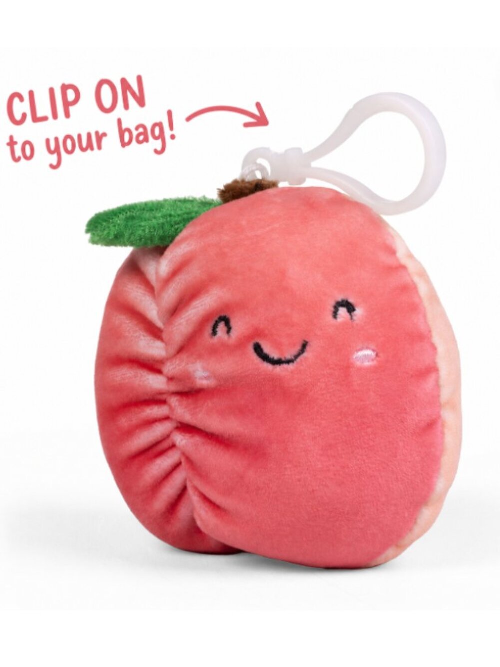 Little Living Nature Peach Plush Clip 3.5”| NWT | Bag Charm, Backpack Clip